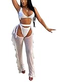 OLUOLIN Women Sexy Perspective Sheer Mesh Long