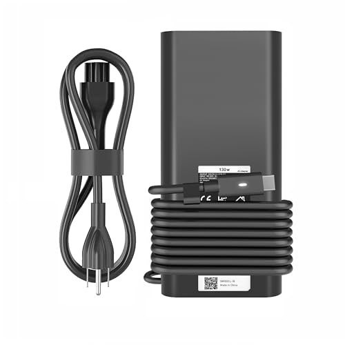 130W USB C Laptop Charger Compatible with Dell Precision 5530 5550 5560 5570 5750 5760 5770,Latitude 5401 5411 5501 5511 5520,XPS 15 17 9575 9500 9700 Power Supply Cord (DA130PM170 HA130PM170 0K00F5)