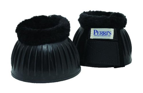 Perri's Double Velcro Fleece Bell Boots, Black, X-Large