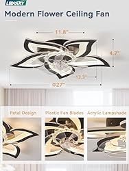 LEDIARY Flower Ceiling Fans with Lights and