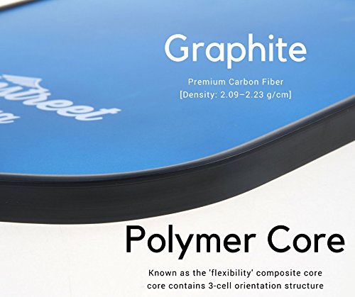 Upstreet USAPA Approved Graphite Pickleball Paddle - Polymer Honeycomb Composite Core - Paddles Include Racket Cover