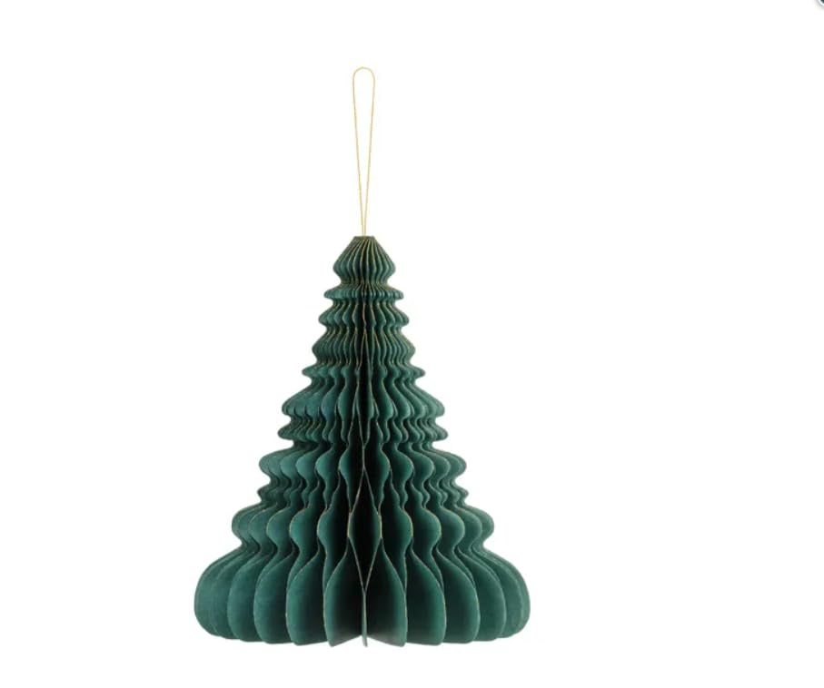 CHRISTMAS TREE PAPER HONEY COMB DECORATION 24cm 20cm 15cm (24CM)