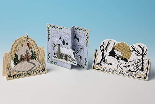 The Nutmeg Company Cottage Selection - Set of 3 3D Cross Stitch Christmas Card Kits