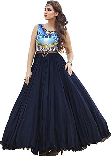 Fashion Ameza Blue Neck Designer Party Wear Gown