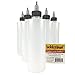 Hobbyland Squeeze Bottles - LDPE Plastic, Natural Cylinder, Black & Natural Twist Caps (8oz, 6 Bottles)