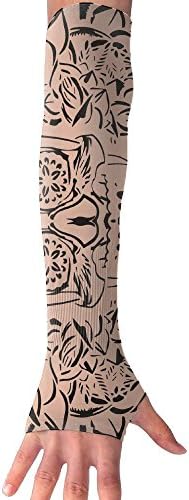 Suining Unisex Simple Skull Floral Sunscreen Outdoor Athletic Arm Warmer Long Sleeves Glove