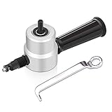 Double Head Sheet Nibbler Metal Cutter, SEEKONE Drill Attachment Metal Nibbler Tool Kit with Wrench, Perfect for Straight Circle, Round Cutting, Home DIY and Car Repair