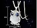 Exwking Trendy Necklace Crystal Jewelry Statement Women Silver Owl Chain Long Necklaces(blue)