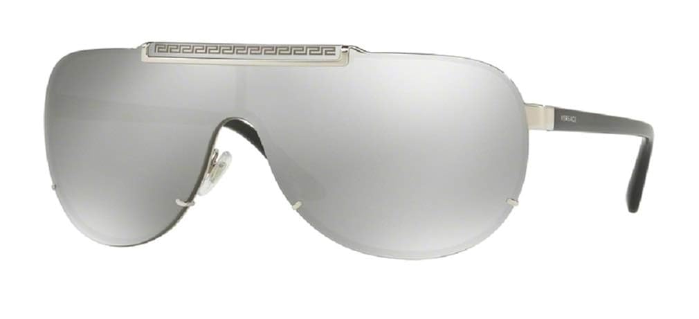 Buy Versace VE2140 10006G 40M Silver/Light Grey Mirror Silver Pilot Sunglasses For Men For Women 