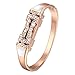 bayite Metal Bands Compatible Fitbit Flex 2 Accessories Stainless Steel Bangle Bracelet Jewelry with Rhinestones Small 5.5''-6.3'' Rose Gold