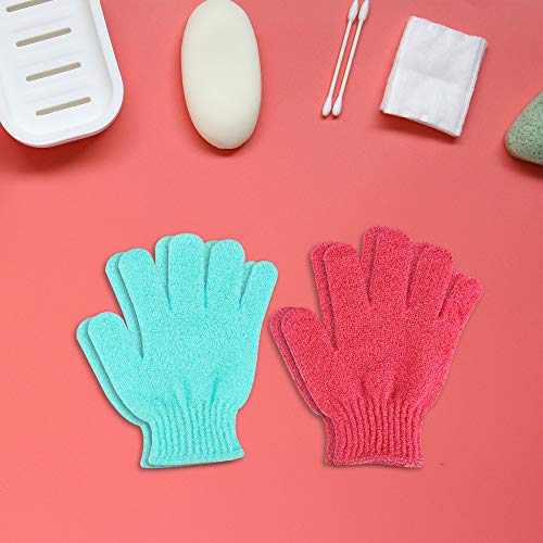 10 Pairs Double Sided Exfoliating Gloves Body Scrubber Scrubbing Glove Bath Mitts Scrubs for Shower, Body Spa Massage Dead Skin Cell Remover, 10 Colors