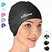 Swim Cap, Firesara Original Undated Swimming Cap 3D Ergonomic Design Comfortable Durable Ear Protection for Women Kids Adults Men Boys Girls for Long or short Hair with Nose Clip and Ear Plugs (Black) primary
