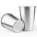 Stainless Steel Cups with Silicone Lids & Sleeves, Kereda 4 Pack 16 oz. Drinking Tumblers Eco-Friendly BPA-Free for Adults, Kids and Toddlers