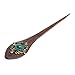 Tangc Fashion Hairpin Retro Women Elegant wooden Pin Colorful Hairpin Rhinestone Hair Stick (Blue)