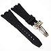 28MM BLACK PREMIUM RUBBER WATCH STRAP WITH CLASP FOR AUDEMARS PIGUET ROYAL OAK OFFSHORE