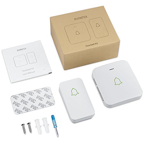 AVANTEK Self-Powered Wireless Doorbell, 1 Battery-Free Button and 1 Plug-in Receiver, IPX7 Waterpoof and Dustproof Door Bell Chime with 52 Melodies, 5 Volume Levels and CD Quality Sound