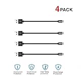 4 Short USB Type C Cables (9in/23cm) COSOOS Nylon Braided Fast Charging Syncing Cables,Charger Cords for Samsung Galaxy S9 S8 Note 8,Nexus 6P 5X,Google Pixel,LG G5 G6,Charging Station,Power Bank-Black