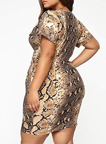 41W9N4kIoPL CORAFRITZ Minivestido de mujer con estampado de piel de serpiente, talla grande, vestido de club, cuello en V, manga… CORAFRITZ Minivestido de mujer con estampado de piel de serpiente, talla grande, vestido de club, cuello en V, manga… - Imagen 3