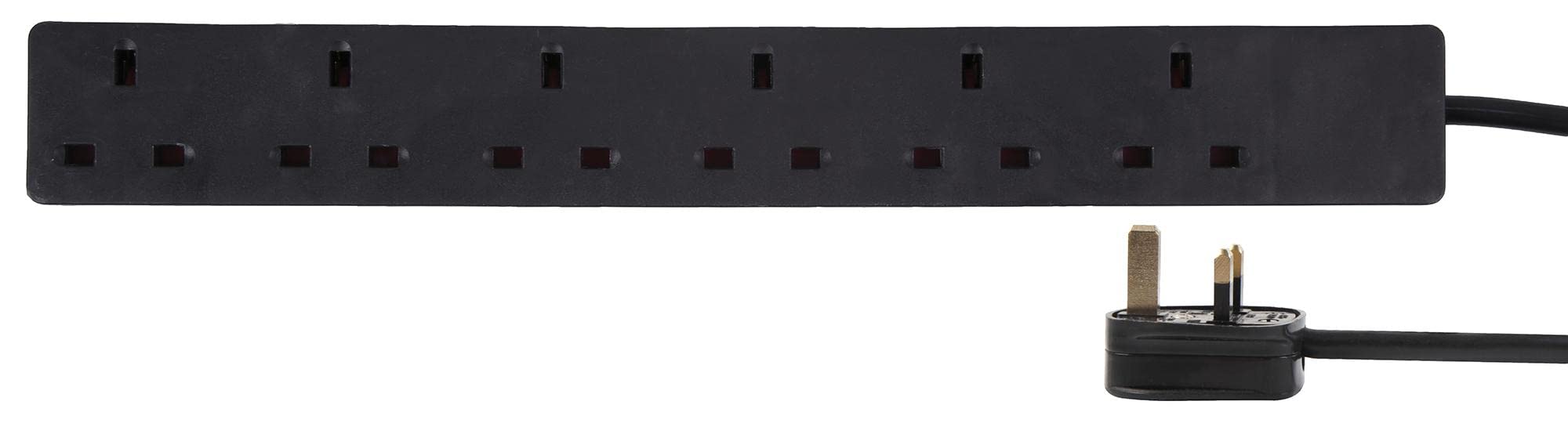 PRO ELEC PELB1996 6‑Gang Mains Extension Lead – 7.5m, Black
