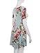 AMORE ALLFY Women's Short Sleeve V-Neck Flare Hem Floral Print Tunic Mint 70149 X-Large
