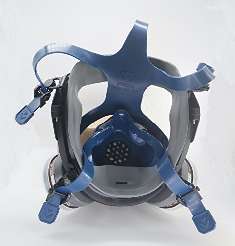 Induschoice Organic Vapor Full Face Respirator Mask NBC Protection For Industrial Use, Chemical Handling, Painting, Welding, Prepping(Respirator +1 Pairs Cartridge)