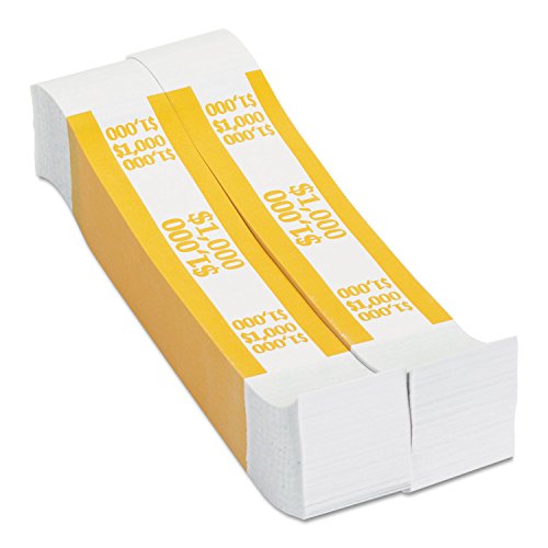 Coin-Tainer 401000 Currency Straps, Yellow, 1,000 in $10 Bills, 1000 Bands/Pack - Thumbnail 2