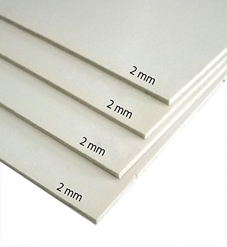 Sunboard 2 mm Thickness(NOT a Foam Board)-for mounting,Casting Patterns,Painting, aero-modellers,Architectural Models-Pack of 4