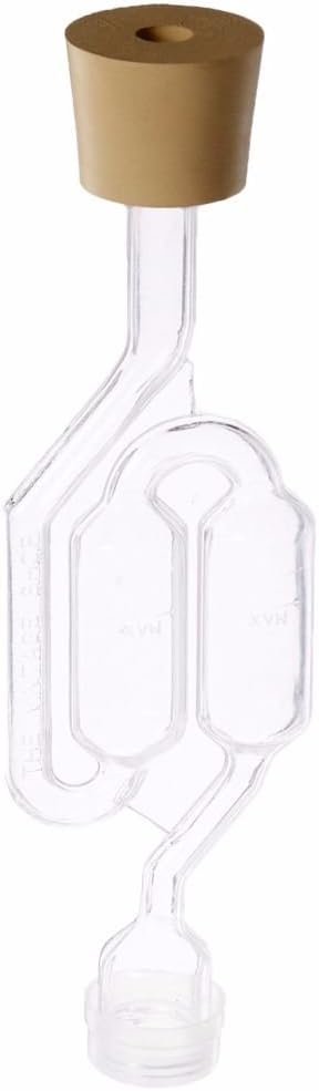 3ct. - S-Shape Airlock with #6 Stopper - Set of 3 (Bubble Airlock)