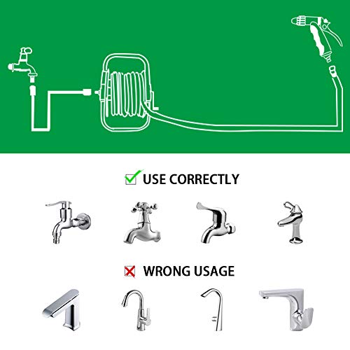 Risunpet Water Pipe Car Roll 1/2"-80ft 5/8"-60ft Water Pipe Storage Shelf Hose Reel Rope Gauge Cord Light Wire, Heavy Duty Storage Rack Garden Hose Reel - Thumbnail 4