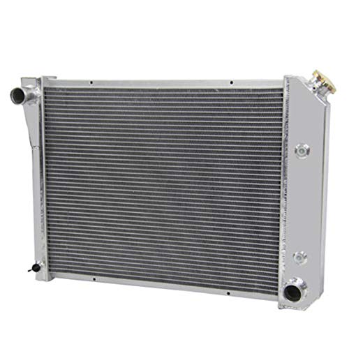 OzCoolingParts 68-87 Chevy & Oldsmobile & Pontiac Radiator Fan Shroud Kit, 3 Row Core Aluminum Radiator + 16" Fan w/Shroud for 1968-1987 69 70 71 72 73 74 75 Chevy Camaro Chevelle Nova and More Models