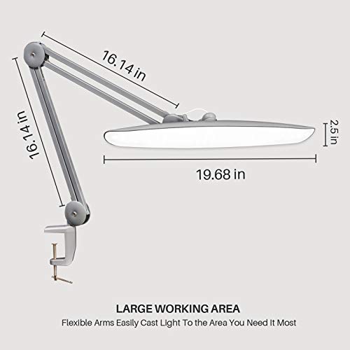 bemelux LED Desk Lamp with Clamp, Dimming Task Lamp for Reading Desktop