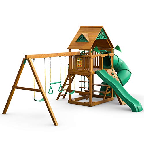 Gorilla Playsets 010005AP Mountaineer Wooden Swing Set with Two
