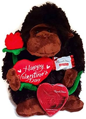 Valentine's Gift Set with XL Hershey Chocolate Bar and Soft Plush Teddy Bear (15" Black Cuddly Gorilla))