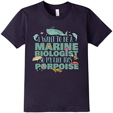 Kids Marine Biologist Shirt - "My Life has a Porpoise" 8 Navy