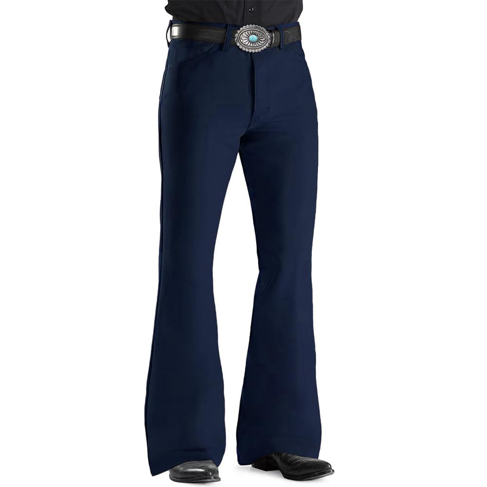 Men's 70s Bell Bottom Jeans - Vintage Disco Flared Pants Retro Outfit
