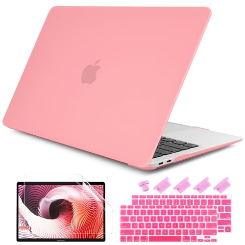 Dongke Smooth Matte Frosted Hard Shell Cover for MacBook Air 13 Inch with Retina Display fits Touch ID, Air 13 Inch Case 2020 2019 2018 Release Model: A2179/A1932 (Frost Pink) โ image 1