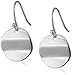 Sterling Silver Polished Circle Drop French Wire Earrings