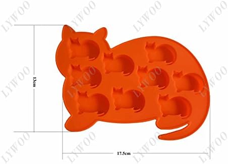 LYWOO Cat Shaped Silicone Ice Cube Molds and Tray