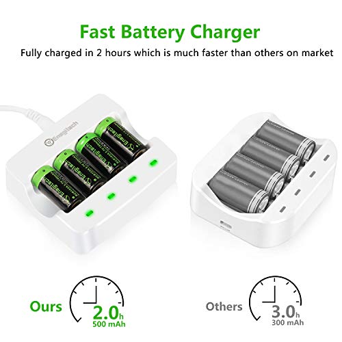 Rechargeable Arlo Batteries CR123A Lithium Batteries 16Pack with Charger 3.7V 750mAh with PTC Protection for Arlo Cameras VMC3030 VMK3200 VMS3330 3430 3530 Flashlight Security System - Thumbnail 3