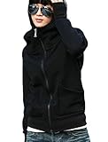 Naggoo Juniors' Thumb Holes Funnel Neck Zip up Fleece Hoodie Jacket