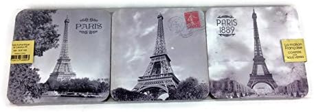 Vintage Style B&amp;W Paris France Set of 6 Coasters Eiffel Tower