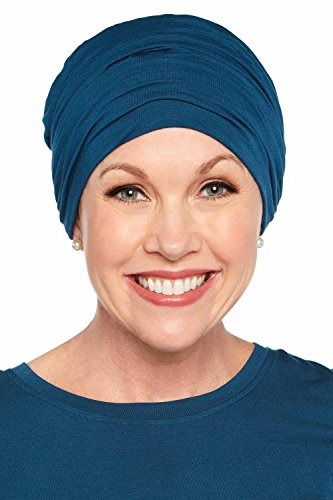 Sophisticate Turban-Caps for Women with Chemo Cancer Hair Loss Luxury Bamboo - Heather Taupe - Thumbnail 3