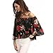 Sunward(TM) Sexy Women Off Shoulder Floral Blouse Tops (Large, Black)