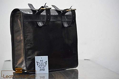 Leather Native 2 X Motorcycle Side Pouch Black Leather Side Pouch Classic Saddlebags Saddle Panniers (2 Bags) Summer Sale!