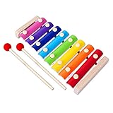 Subay Colorful 8 Tones Hand Knock Xylophone with 2 Wooden Mallets --Inspire Children's Talent for Music