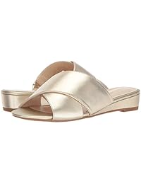 nine west Women 's tumbarelo metálico cuña sandalia