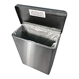 Sanitary Napkin Receptacle, Surface Mount, Steel, Measures: 7 &frac12; " w x 9 3/4 " H x 4" D (Stainless Steel)