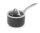 Calphalon Signature 1 Quart Sauce Pan|Hard Anodized Nonstick Pot with Lid, Black