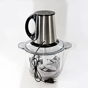 olpad Stainless Steel Electric Meat Grinders with Glass Bowl 250W Heavy for Kitchen Food Chopper, Meat, Vegetables, Onion , Garlic Slicer Dicer, Fruit & Nuts Blender, Food Processor