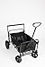 GO-GO BABYZ Folding Wagon Stroller CART with Push Handle and Rear Foot Brake, Black
